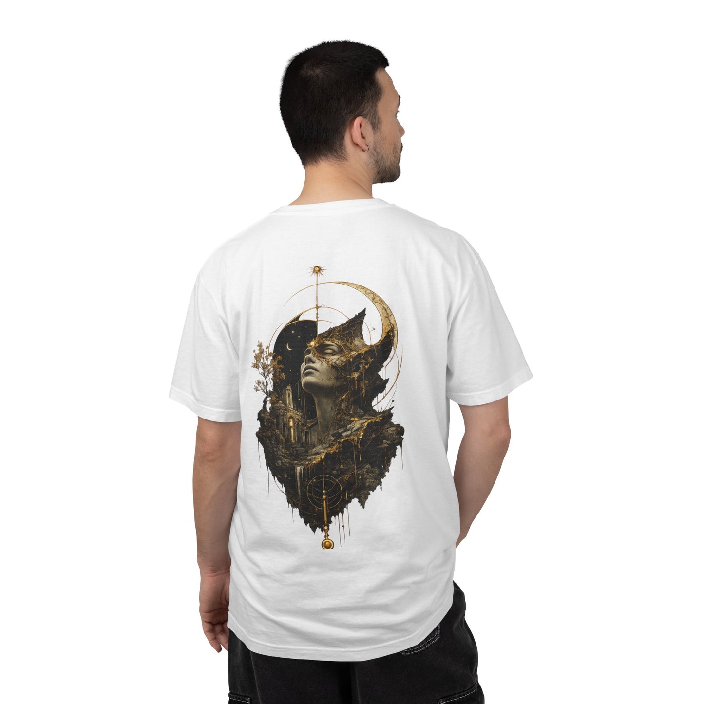 Moonlit Ruins Heavyweight Graphic T-Shirt | Vintage Streetwear Tee